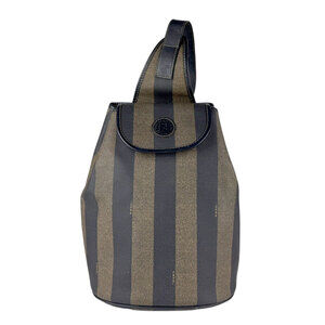 Fendi Pecan coated canvas body bag black brown